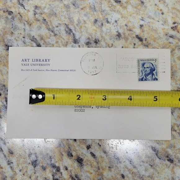 Vintage 1967 Yale University Art Library Envelope | New Haven CT Ephemera - Picture 11 of 12